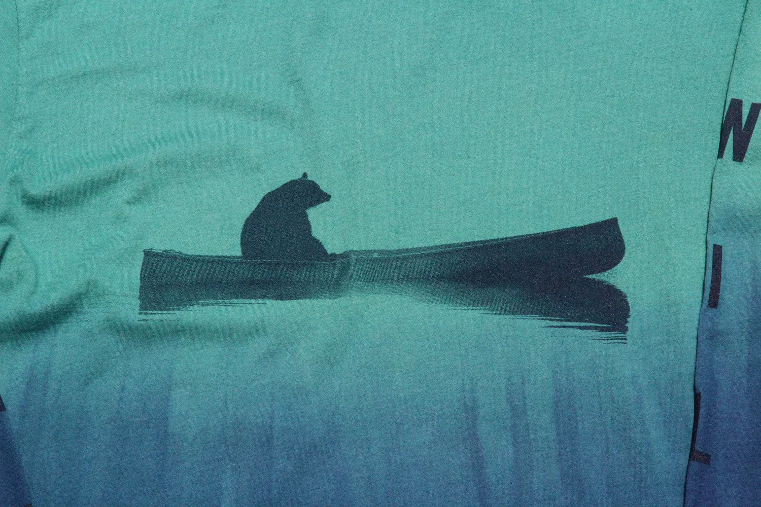 Up a Creek Bear in a Canoe Dip-Dye long sleeve graphic tee sold by Altru product image thumbnail 3