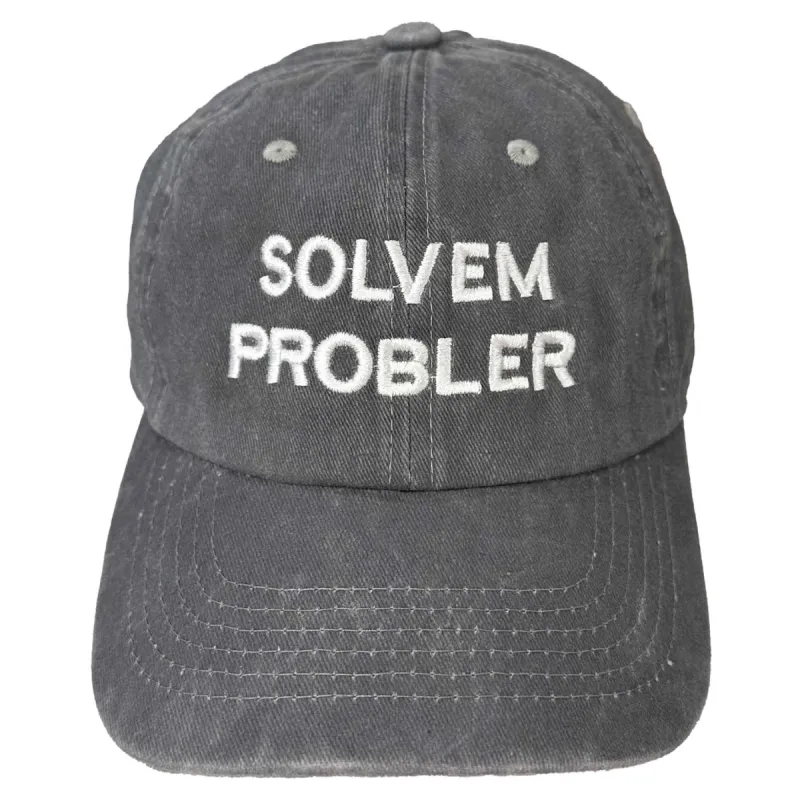 "Solvem Probler" 6 Panel Low Profile Embroidered Cap Grey sold by Altru