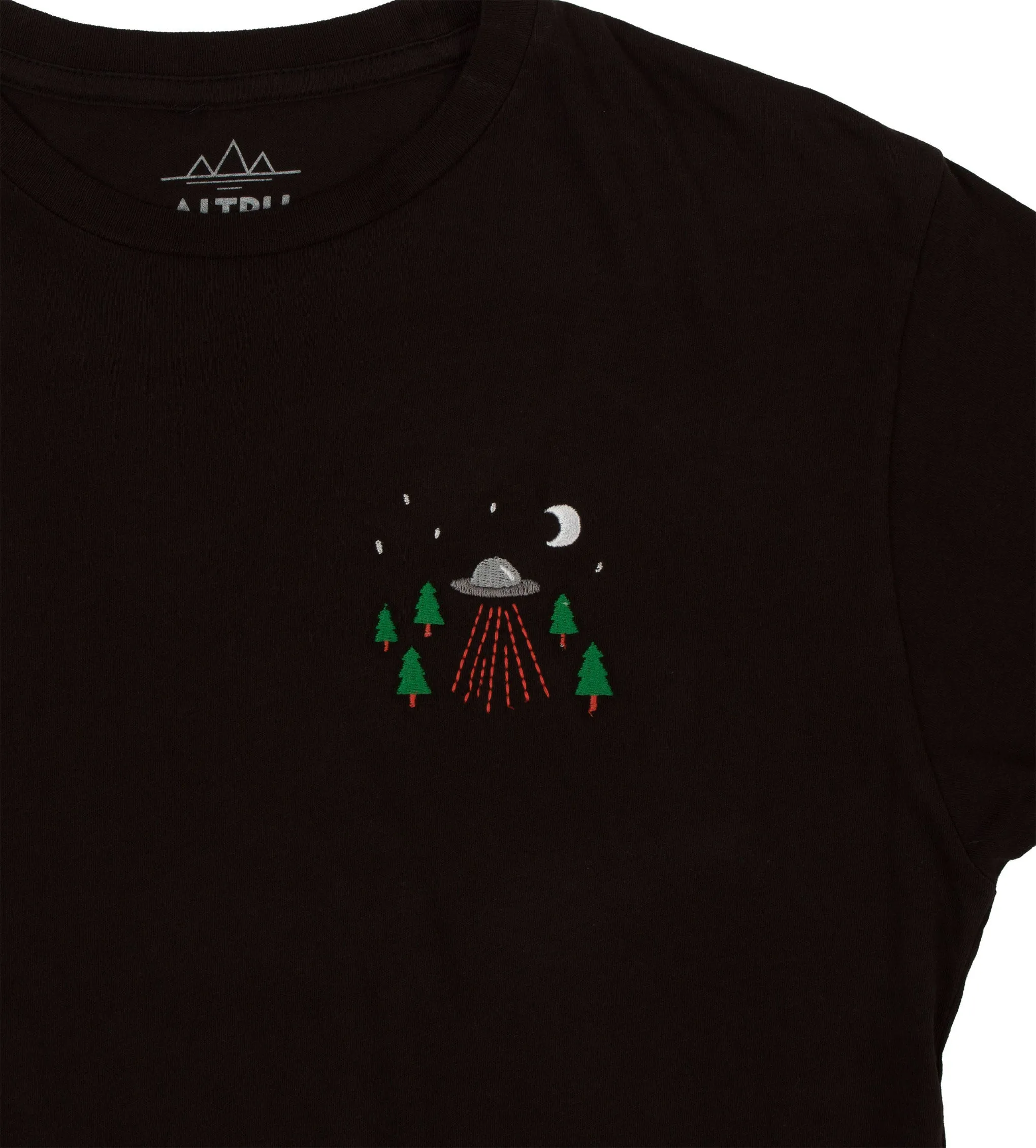 UFO Encounter Embroidered Graphite T-shirt by Altru Apparel sold by Altru product image thumbnail 2