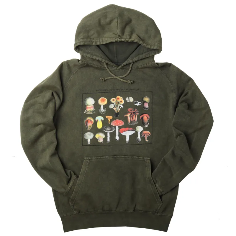Mushroom Species Relaxed Fit Hoodie Sweatshirt sold by Altru