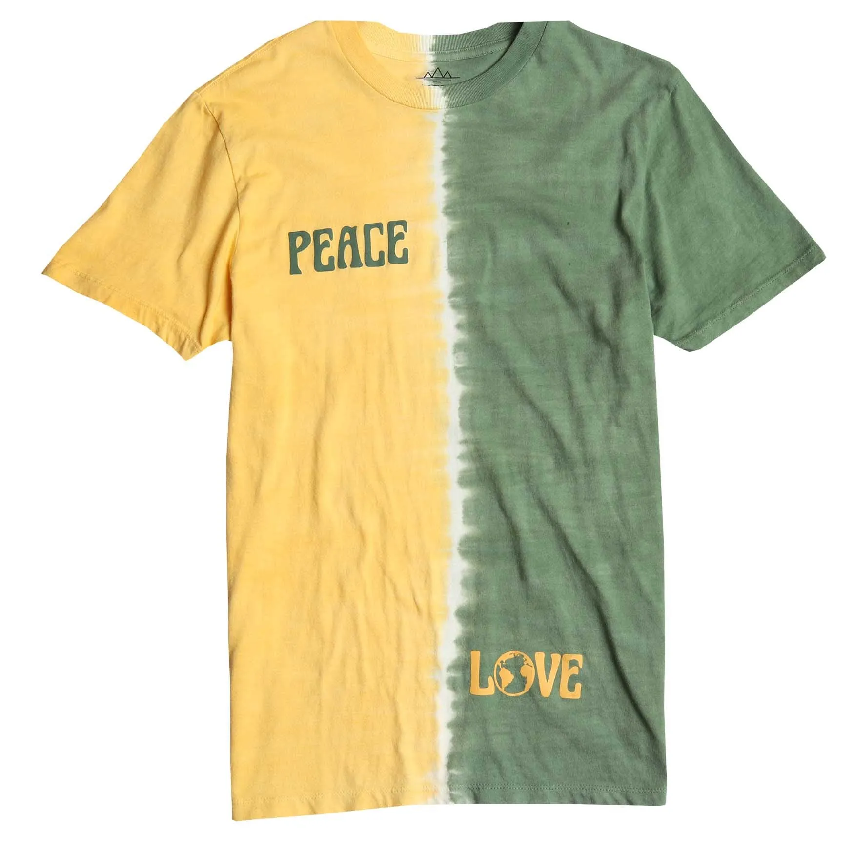 PEACE AND LOVE half dip-dye tee sold by Altru