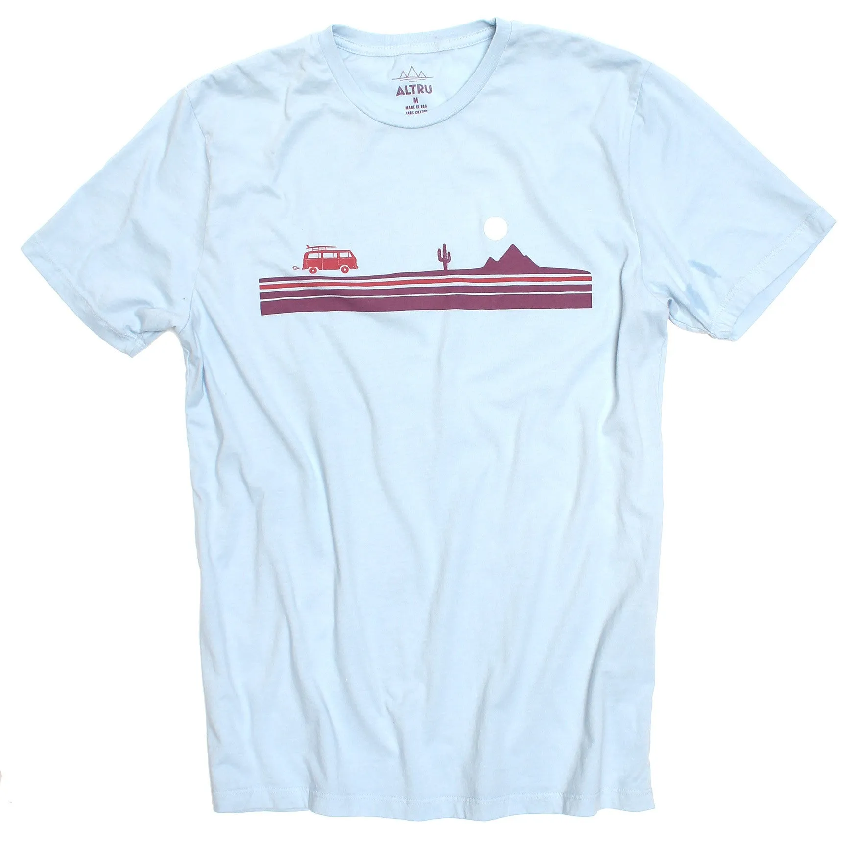 Desert Road Trip Chest Stripe graphic Tees in various colors sold by Altru