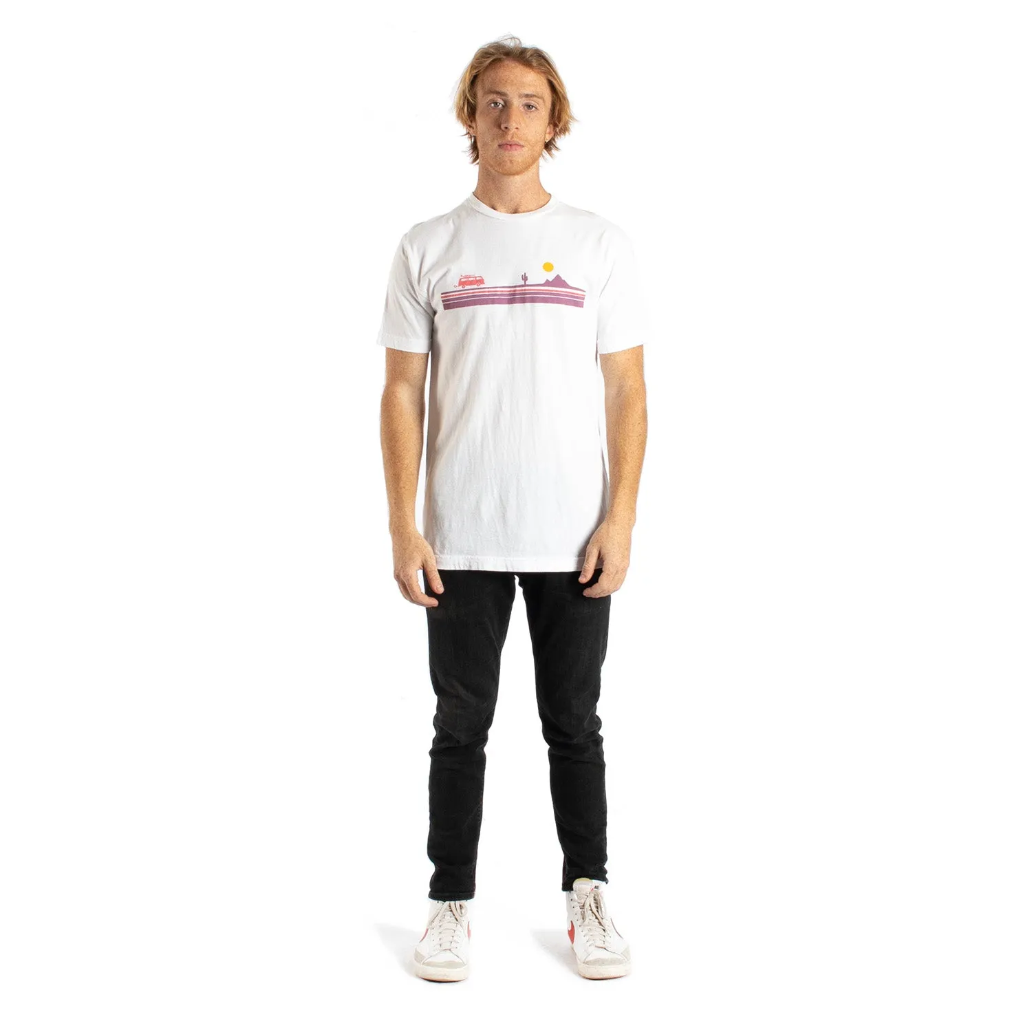 Desert Road Trip Chest Stripe graphic Tees in various colors sold by Altru product image thumbnail 4