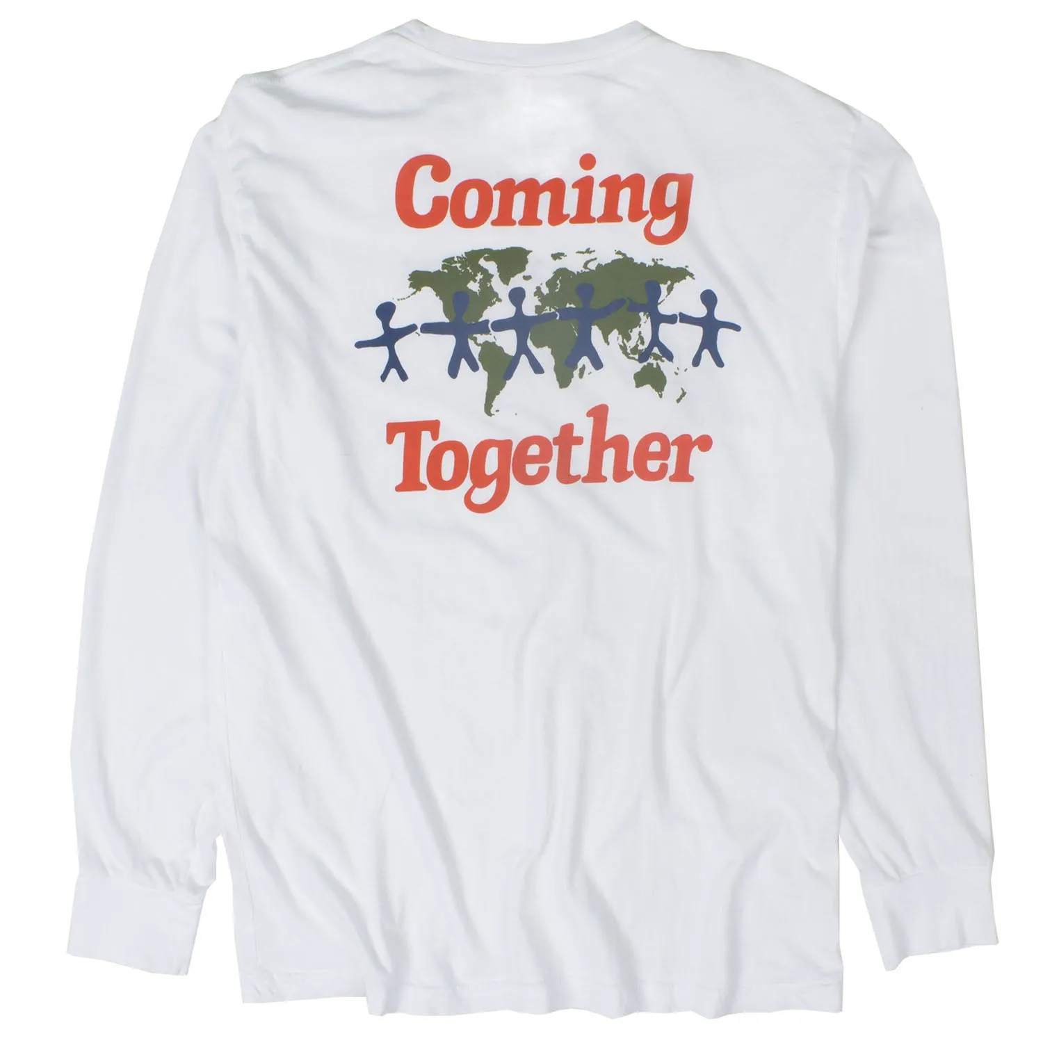 Coming Together Lets Talk L/S white front and back printed graphic tee sold by Altru