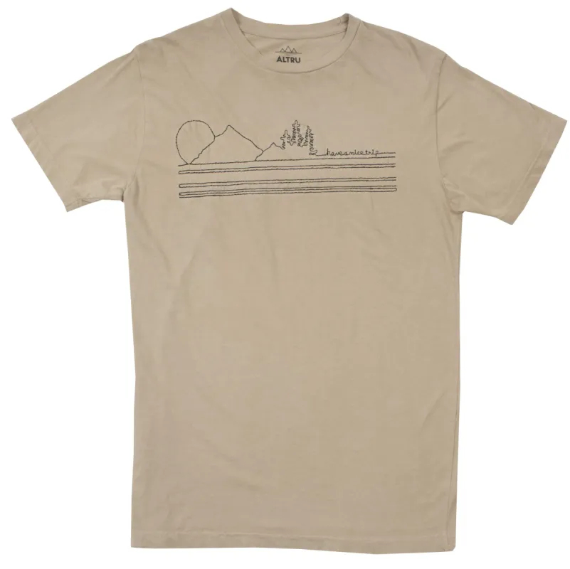 Have a Nice Trip embroidered khaki graphic tee sold by Altru