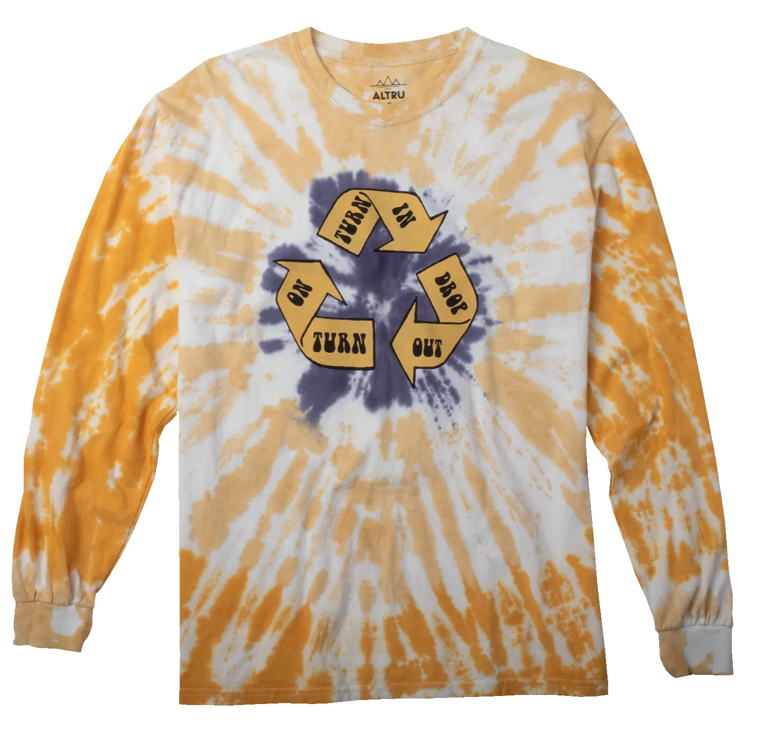 Turn on tie dye long sleeve graphic tee sold by Altru