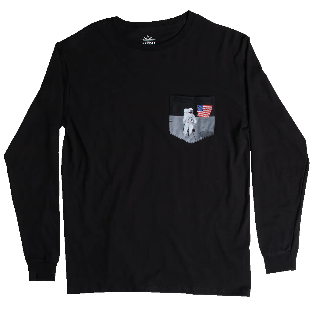 Flag on Moon Pocket long sleeve tee sold by Altru