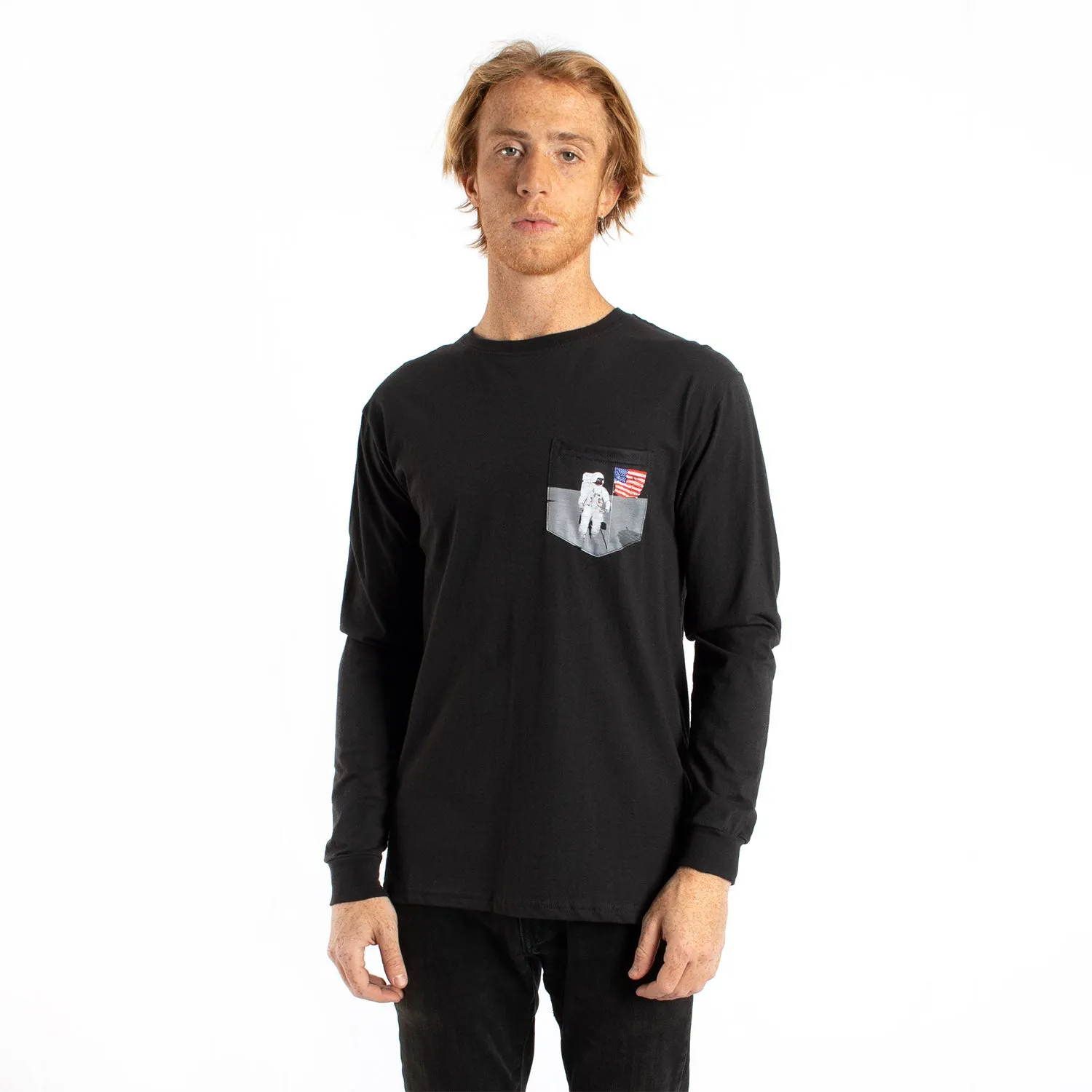 Flag on Moon Pocket long sleeve tee sold by Altru product image thumbnail 4
