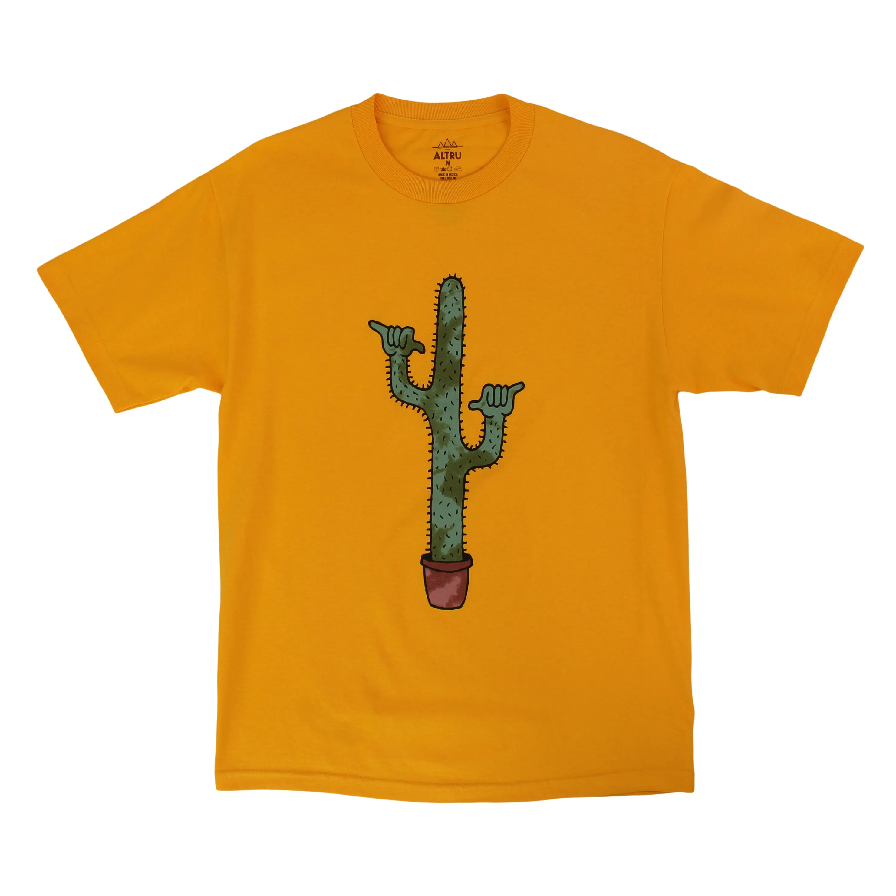 Shaka Saguaro Cactus yellow-honey tee by Altru Apparel sold by Altru