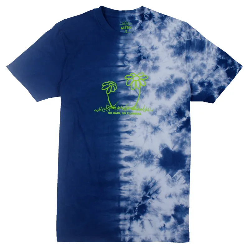 NO RAIN NO FLOWER puff ink HALF tie-dye tee sold by Altru