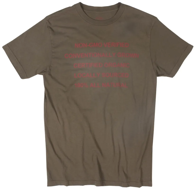All Natural olive graphic tee sold by Altru