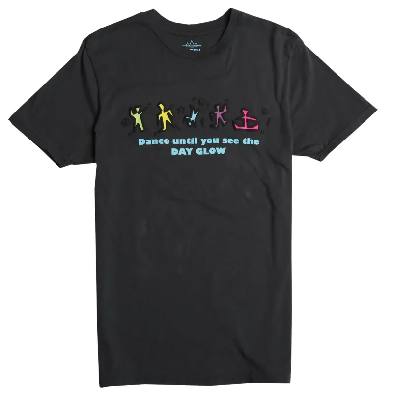 DANCE UNTIL YOU SEE THE DAY GLOW puffy ink graphic tee sold by Altru