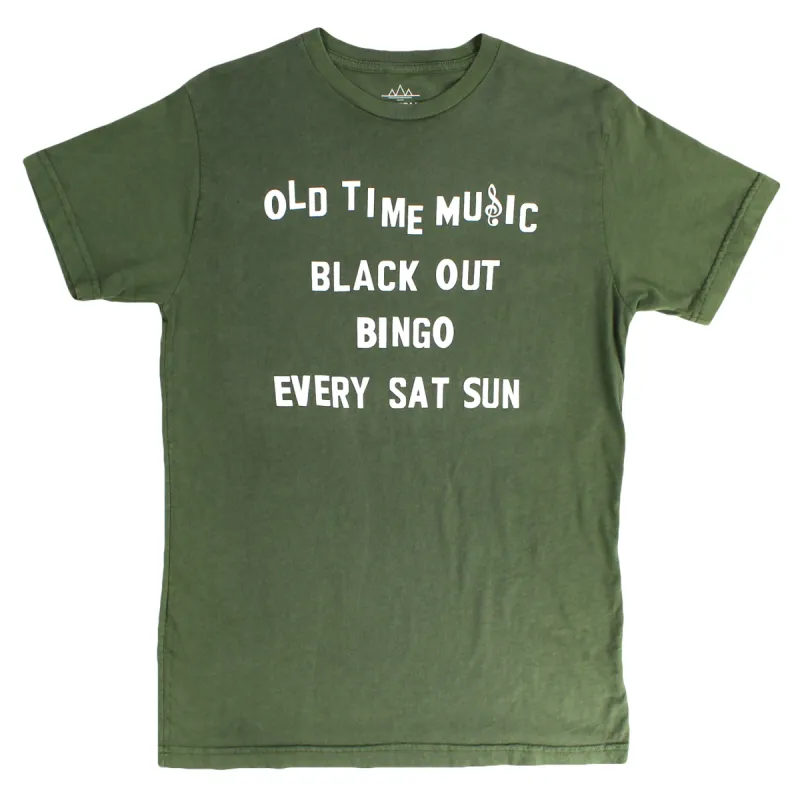 Old Time Music Blackout green T-shirt by Altru Apparel sold by Altru