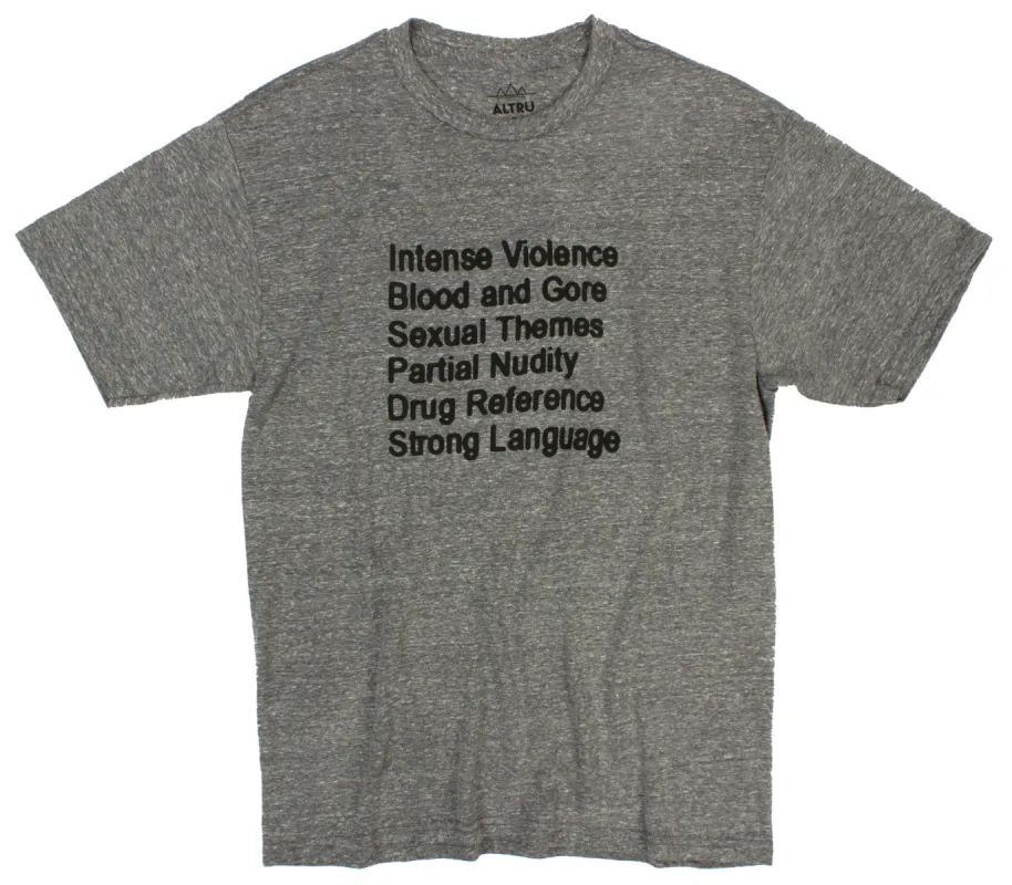 Rated R Parental Warning gray tri-blend T-shirt by Altru Apparel sold by Altru