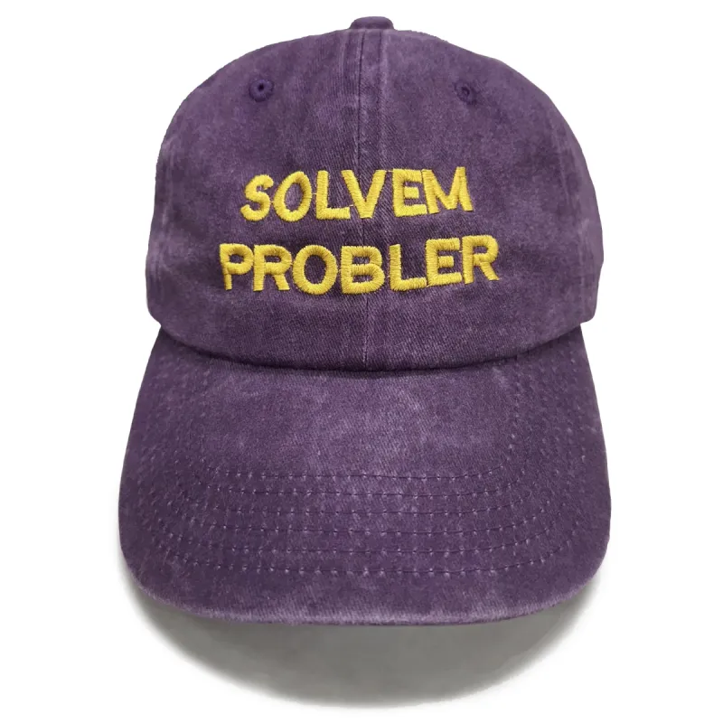 "Solvem Probler" 6 Panel Low Profile Embroidered Cap Purple sold by Altru