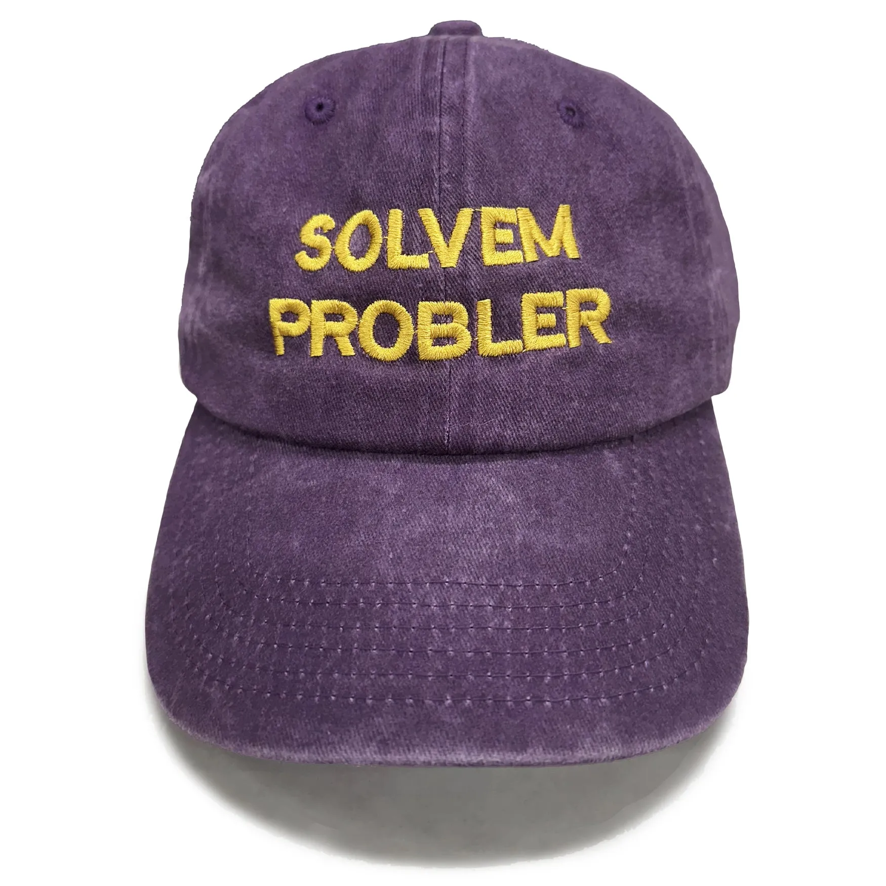 "Solvem Probler" 6 Panel Low Profile Embroidered Cap Purple sold by Altru