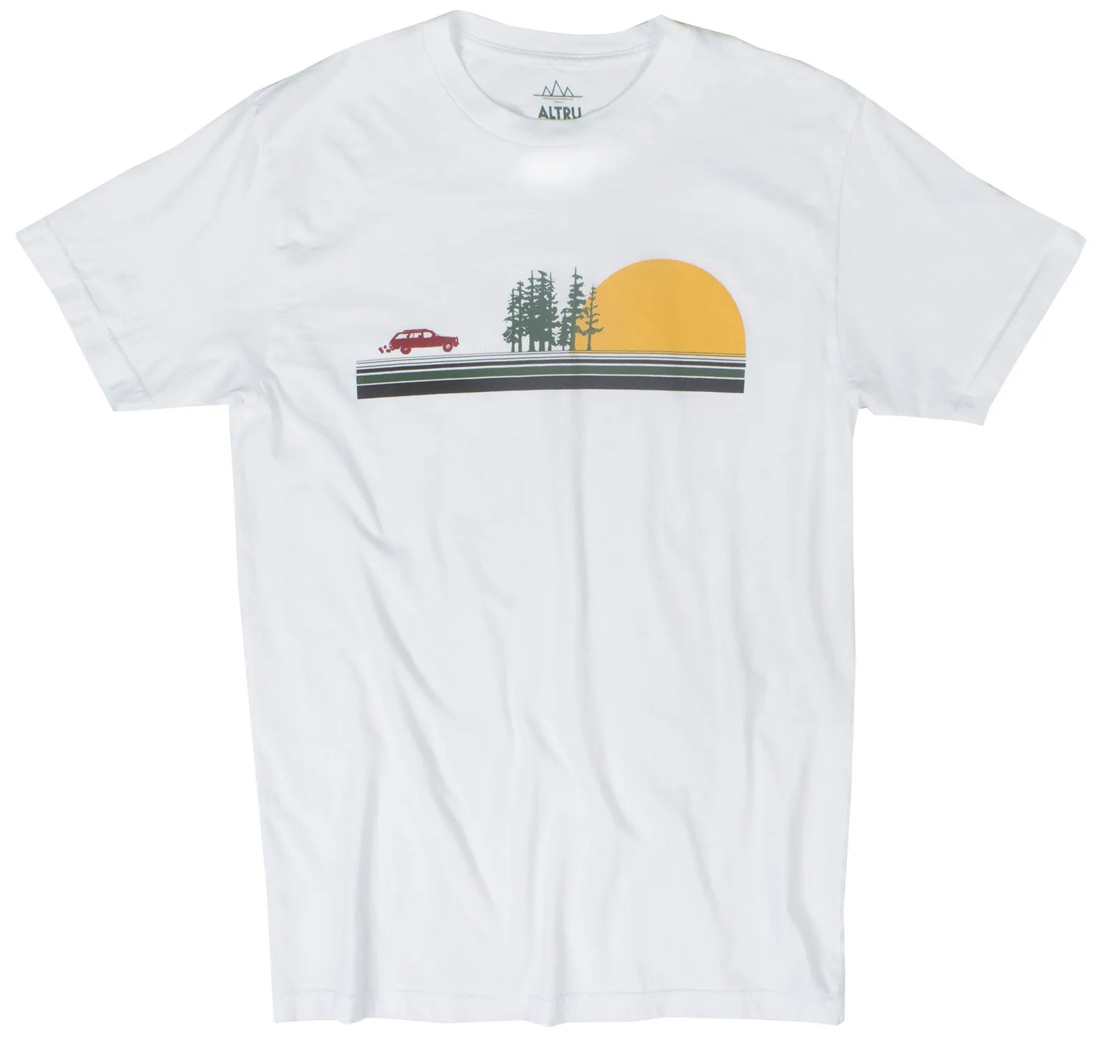 Road Trip Setting Sun Striped white graphic tee sold by Altru product image thumbnail 2