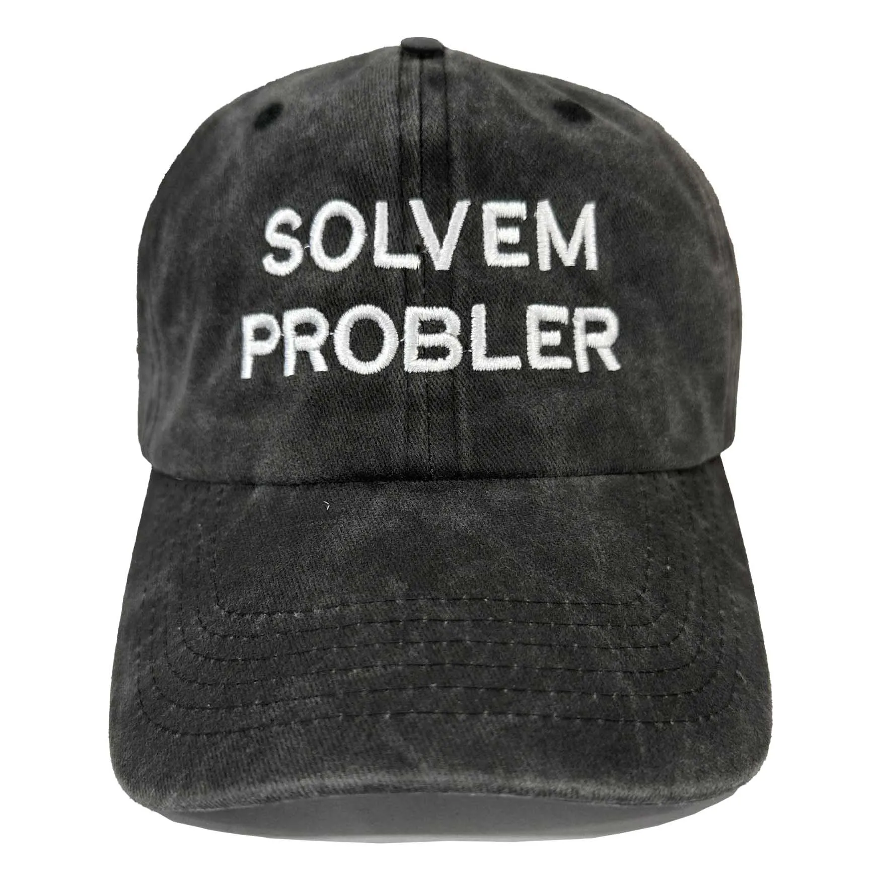 "Solvem Probler" 6 Panel Low Profile Embroidered Cap Black sold by Altru