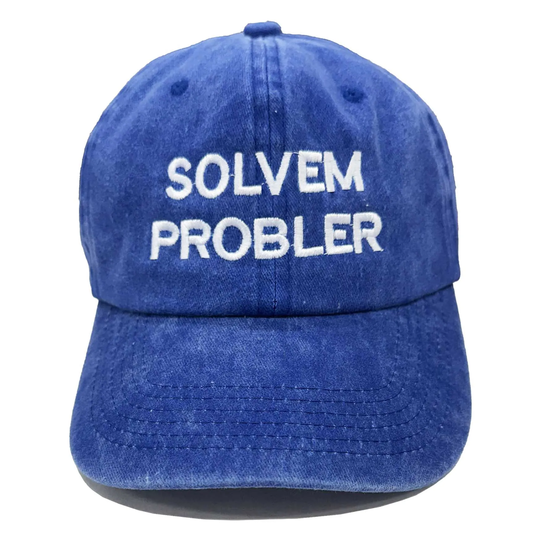 "Solvem Probler" 6 Panel Low Profile Embroidered Cap Cobalt Blue sold by Altru