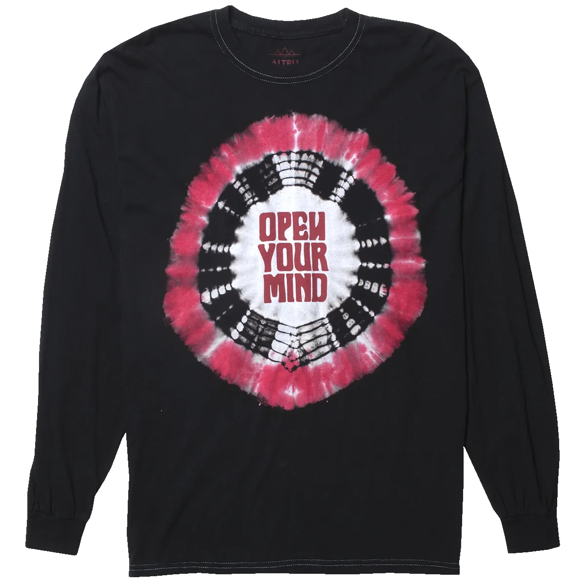 Open Your Mind tie-dye long sleeve graphic tee sold by Altru