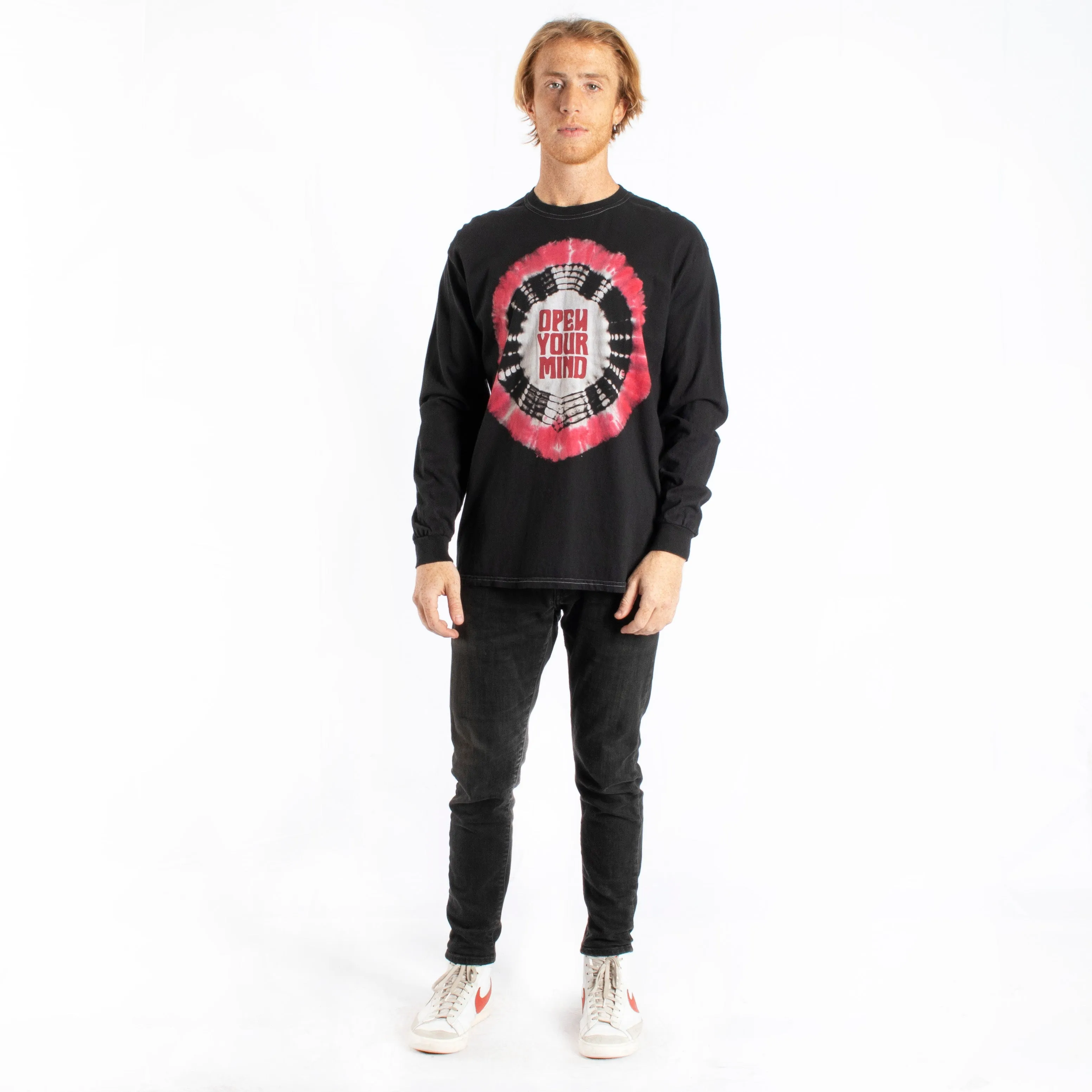 Open Your Mind tie-dye long sleeve graphic tee sold by Altru product image thumbnail 4