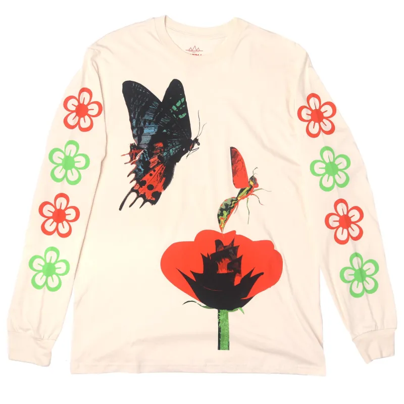 Butterfly Flower Nature L/S tee graphic on front & sleeves sold by Altru