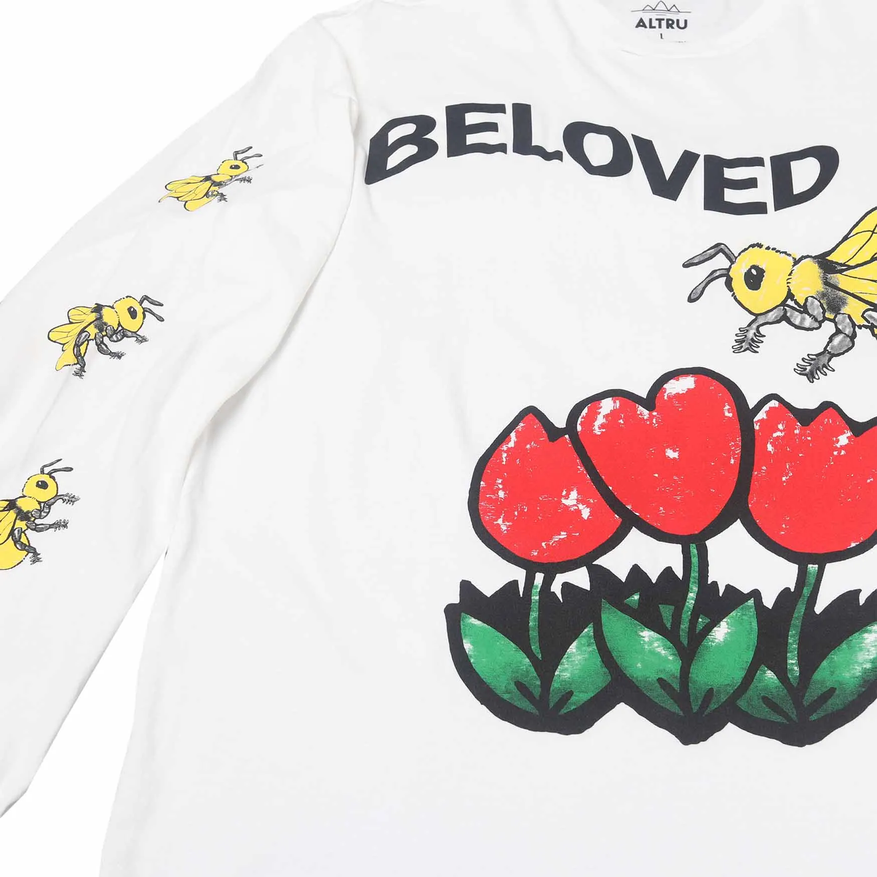 Beloved Tulips Bee L/S T-shirt graphic on front & right sleeve sold by Altru product image thumbnail 3