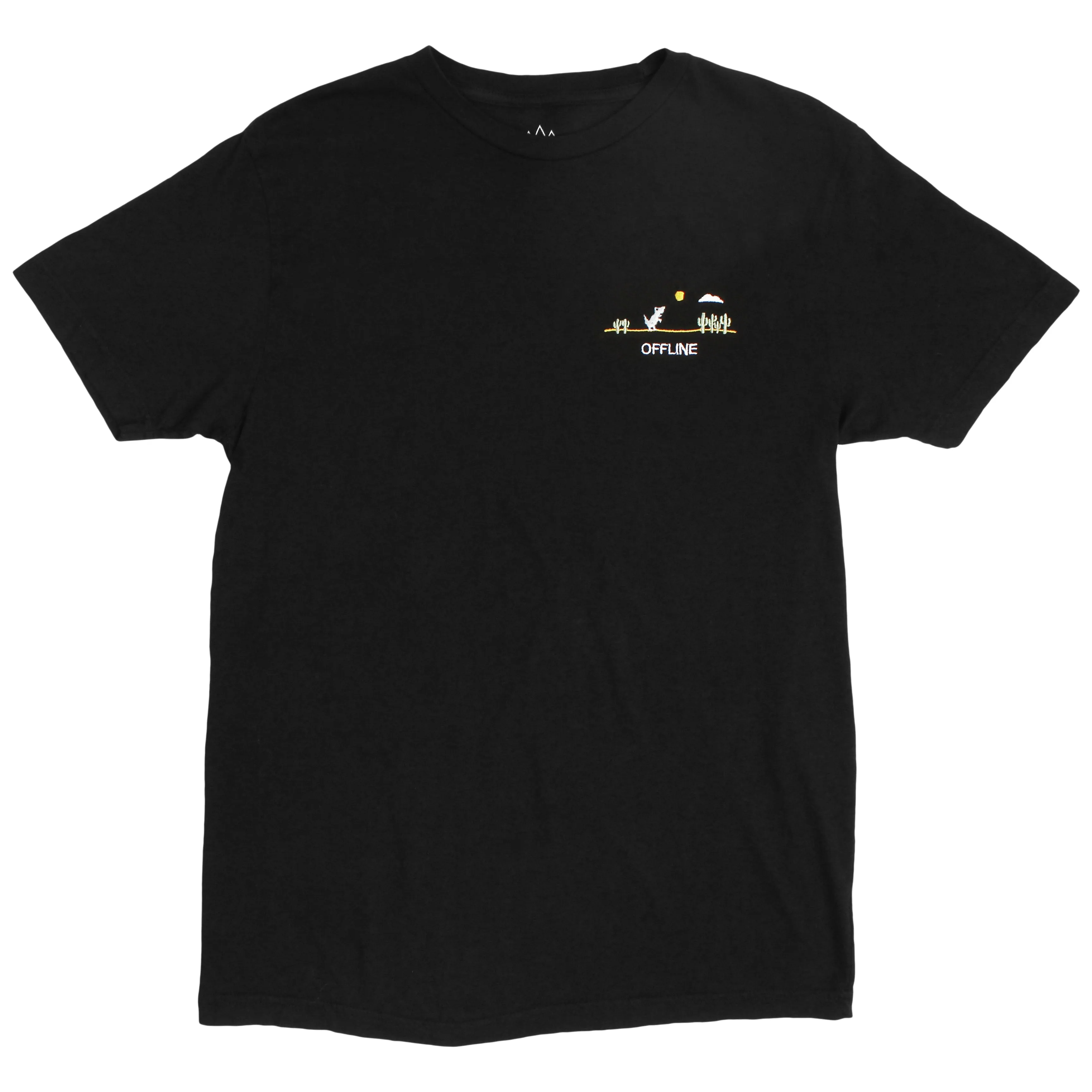 Offline Dino Embroidered black T-shirt by Altru Apparel sold by Altru