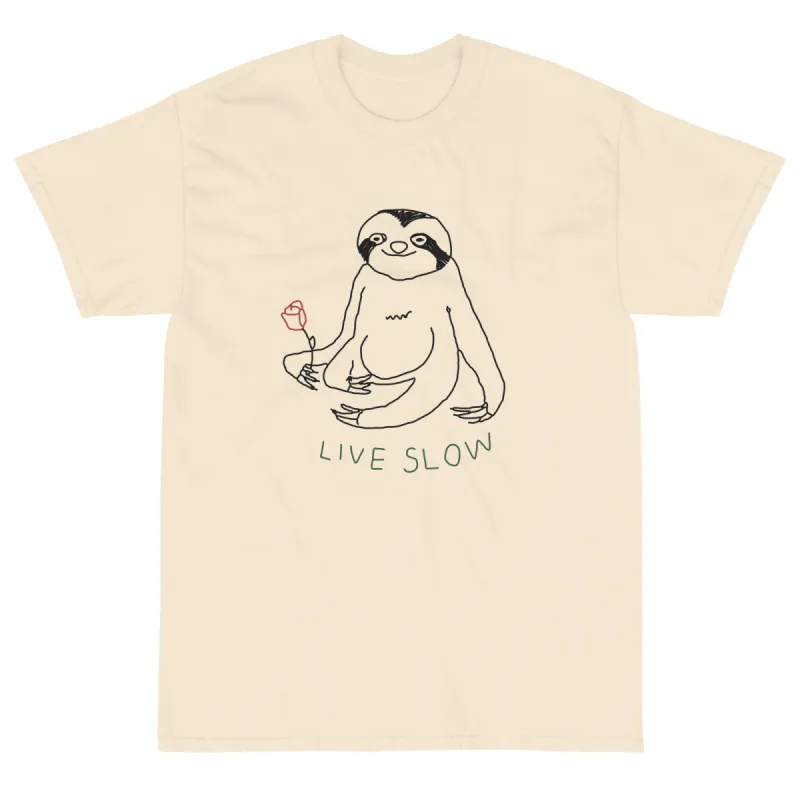 Live Slow Sloth graphic Tee sold by Altru
