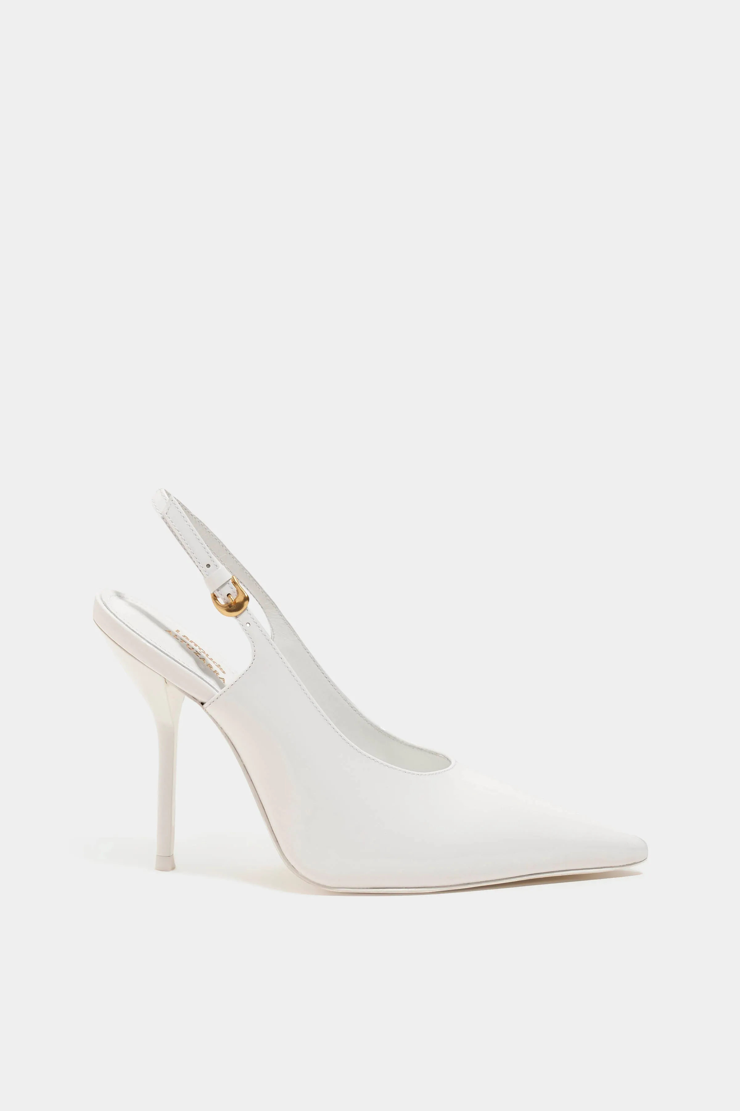 Larroude x Altuzarra Pump In White Patent Leather sold by Altuzarra