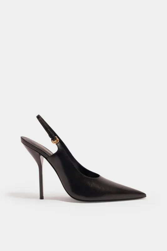 Larroude x Altuzarra Pump In Black Leather sold by Altuzarra