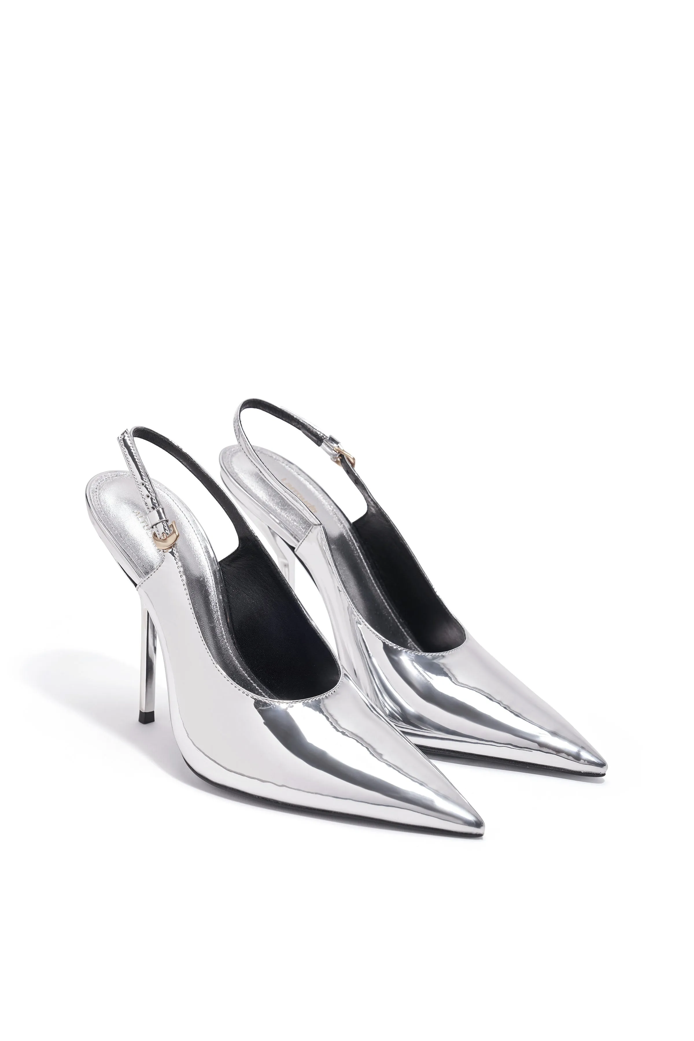 Larroude x Altuzarra Pump In Silver Specchio sold by Altuzarra product image thumbnail 2