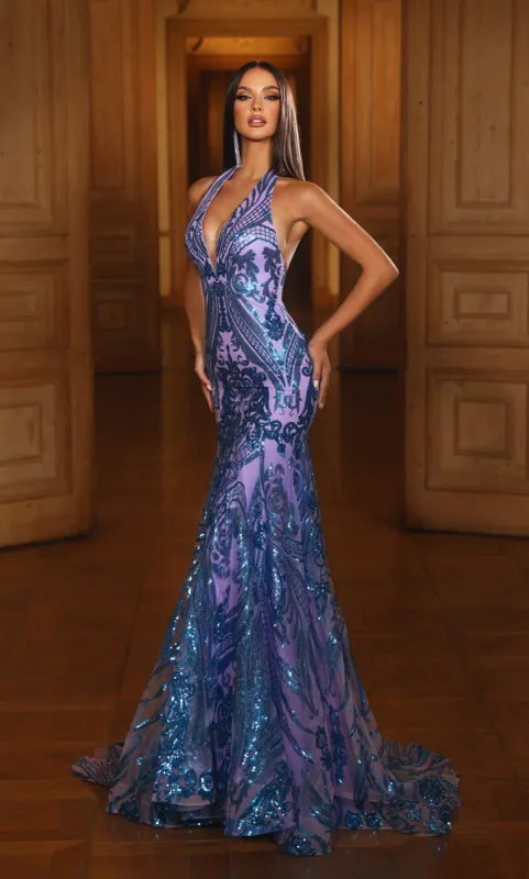 Formal Dress: 61630. Long, Halter Neckline, Mermaid, Open Back sold by Alyce Paris