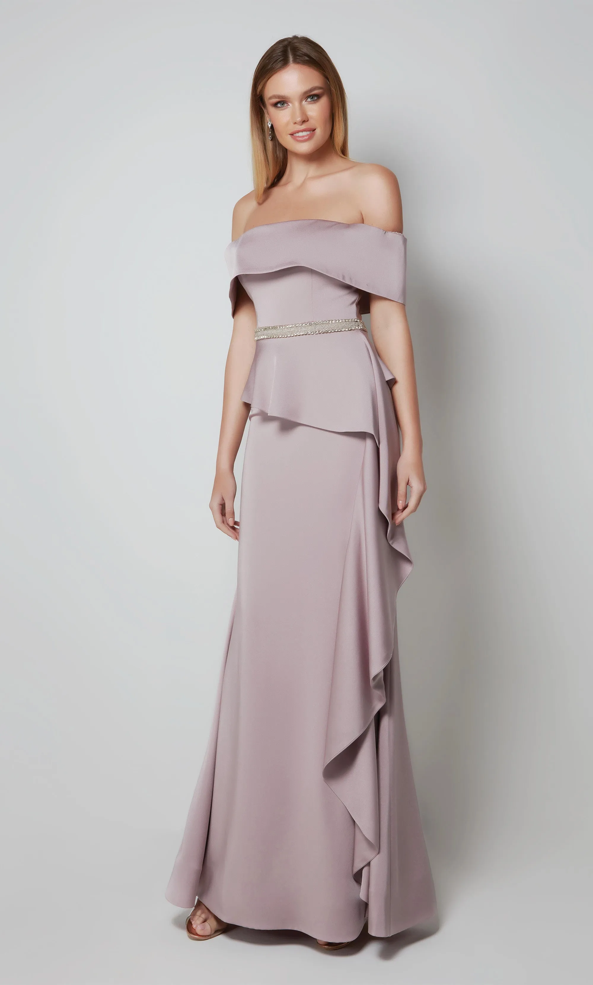 ALYCE Paris 27563 Special Occasion Off The Shoulder Neckline Ruched/draped Straight Dress sold by Alyce Paris product image thumbnail 3