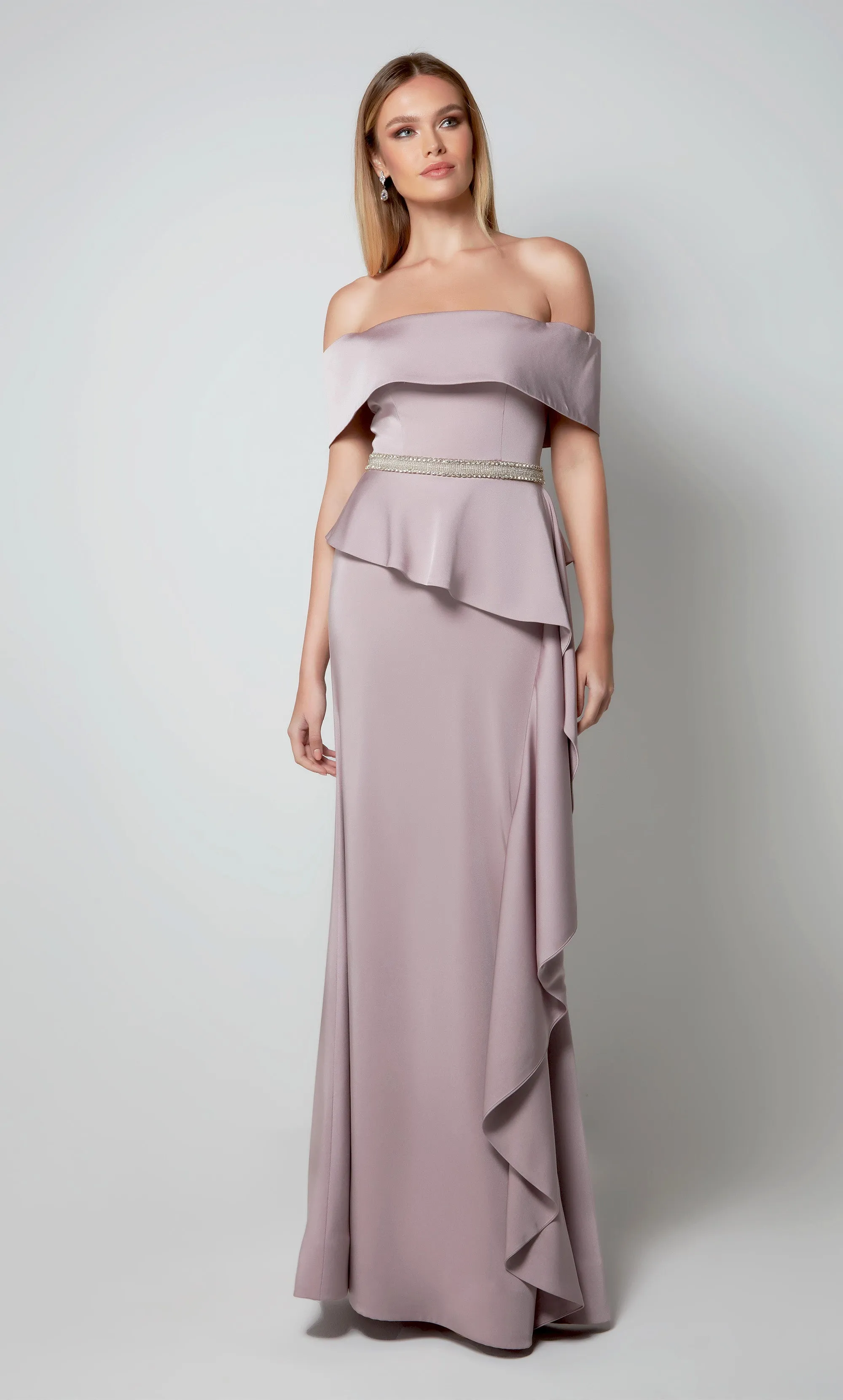 ALYCE Paris 27563 Special Occasion Off The Shoulder Neckline Ruched/draped Straight Dress sold by Alyce Paris