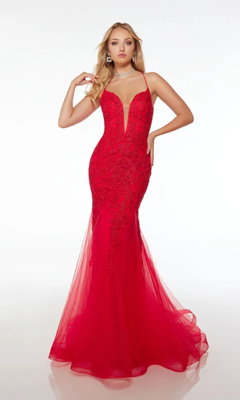 ALYCE Paris 61478 Alyce Long Plunging Corset Mermaid Dress sold by Alyce Paris
