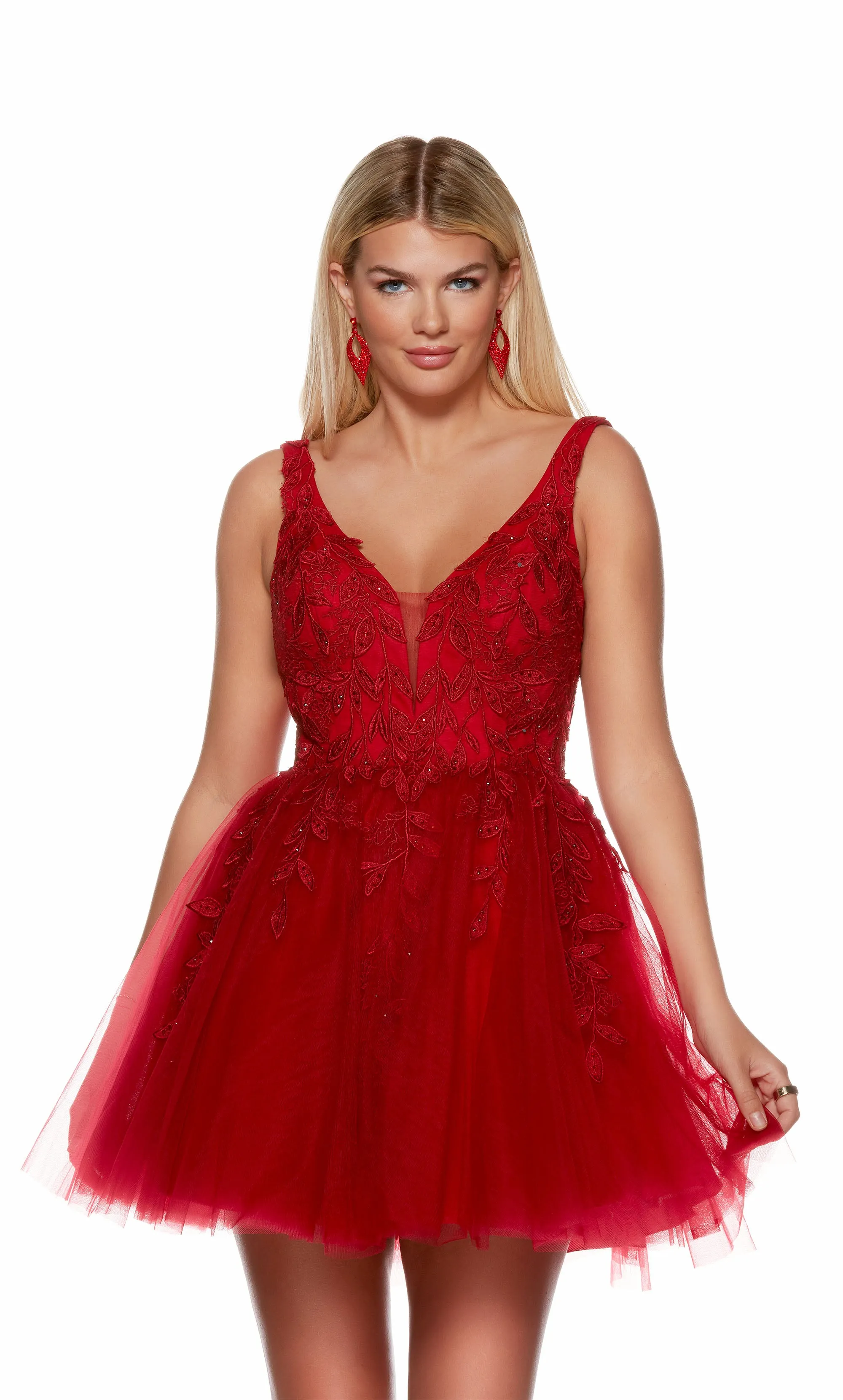 Formal Dress: 3163. Short, Plunging Neckline, A-line, Open Back sold by Alyce Paris