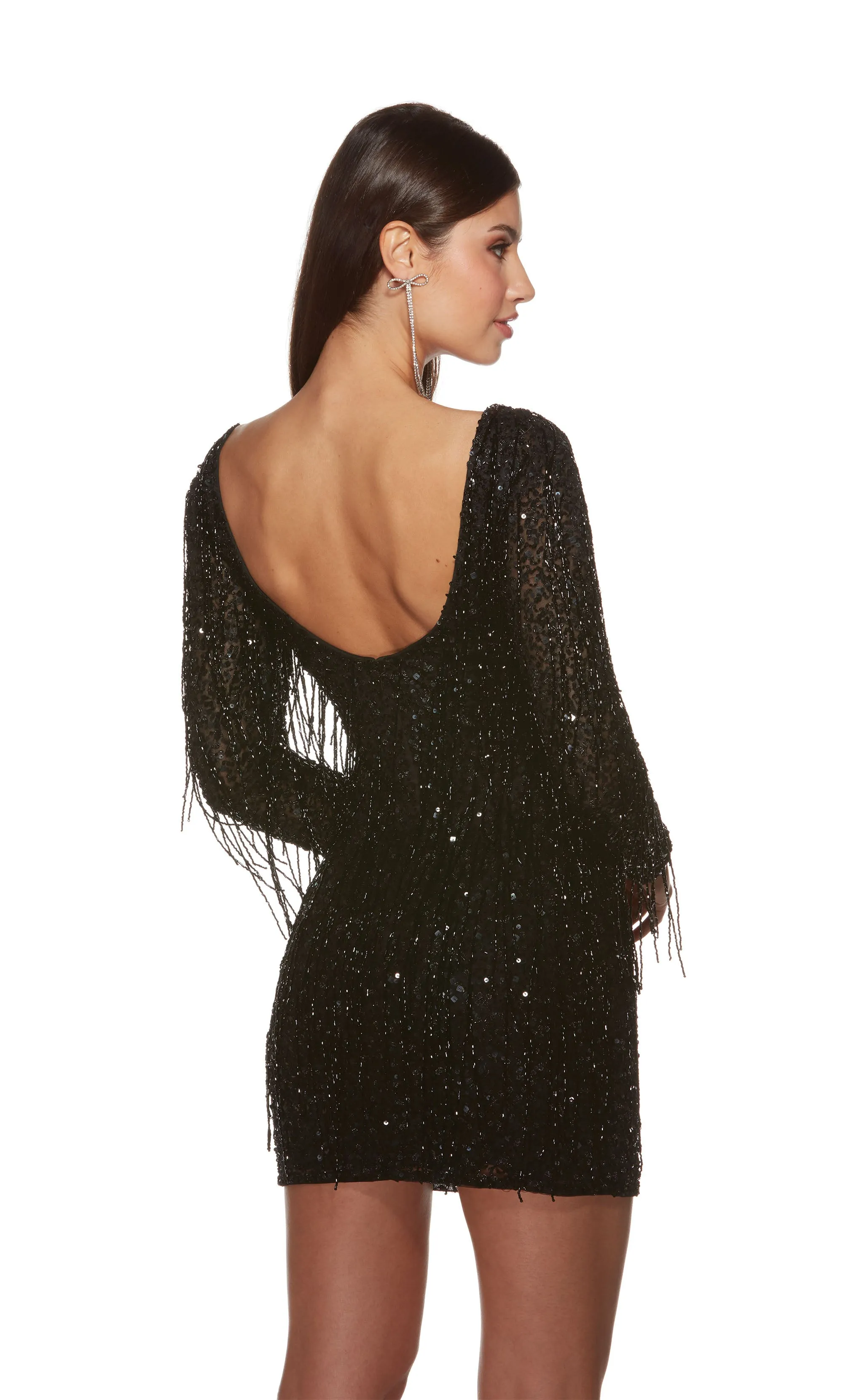 ALYCE Paris 4873 Homecoming Short Plunging Fringe Straight Dress sold by Alyce Paris product image thumbnail 3