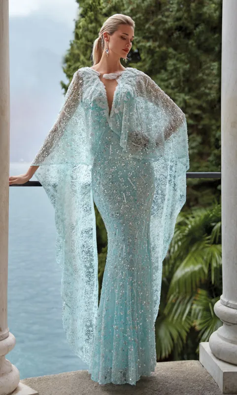 ALYCE Paris 27752 Special Occasion Plunging Neckline Shimmery/sparkly Straight Dress made by Alyce Paris