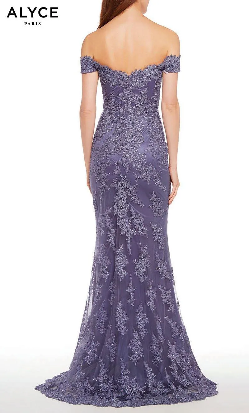 ALYCE Paris 27249 Special Occasion Off The Shoulder Neckline Train Straight Dress sold by Alyce Paris product image thumbnail 3
