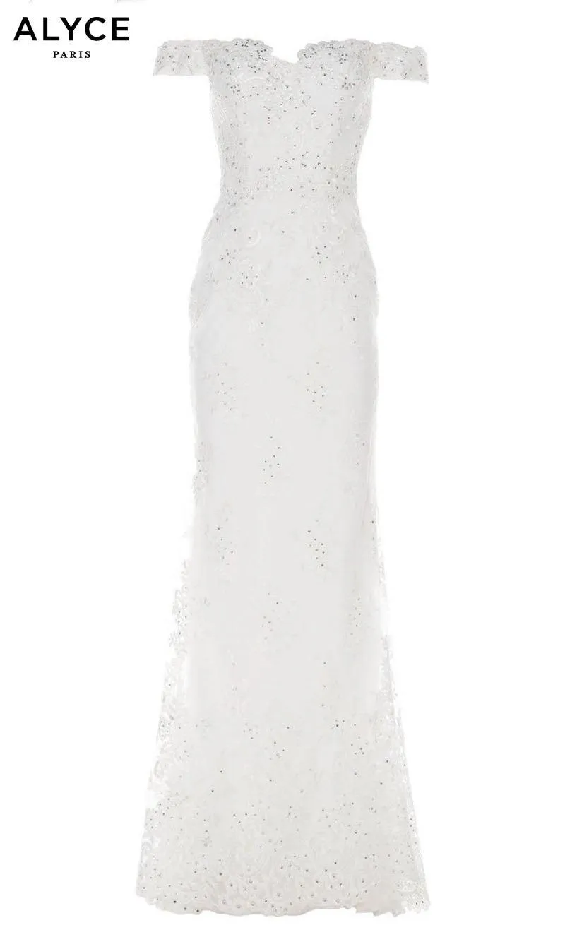 ALYCE Paris 27249 Special Occasion Off The Shoulder Neckline Train Straight Dress sold by Alyce Paris product image thumbnail 4