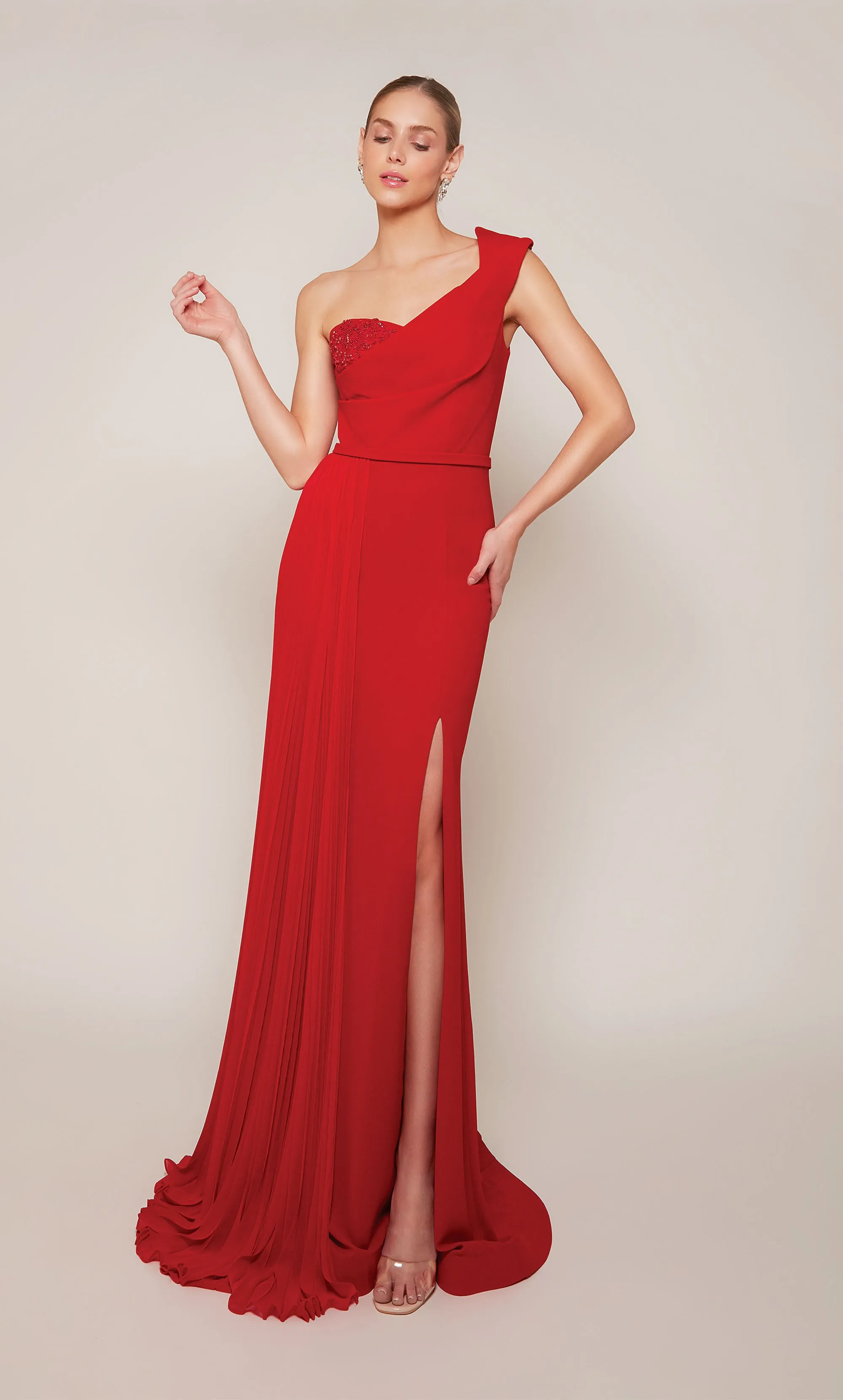 ALYCE Paris 27650 Special Occasion One Shoulder Neckline Slit Straight Dress sold by Alyce Paris