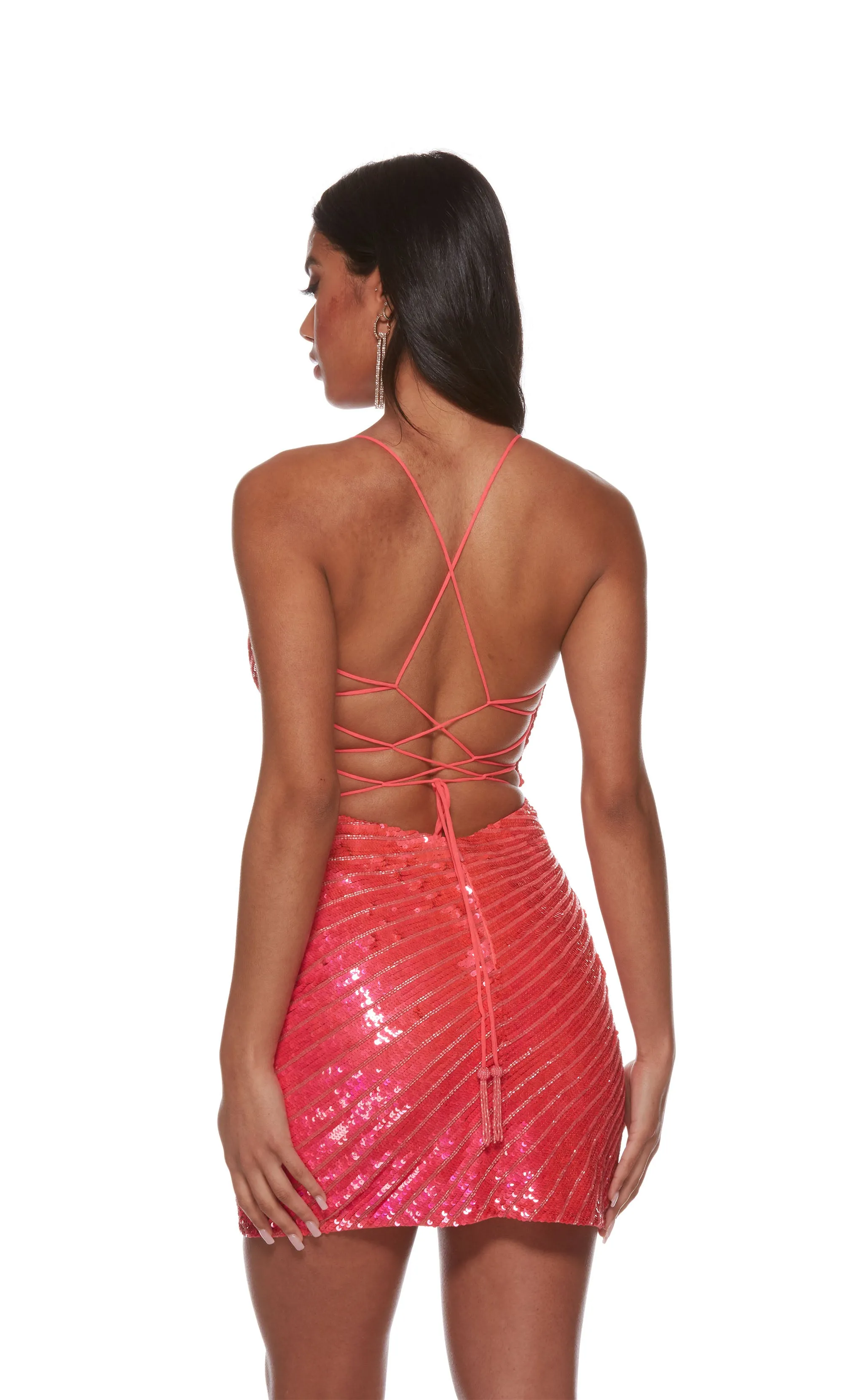 ALYCE Paris 4661 Homecoming Short V-neck Fringe Straight Dress sold by Alyce Paris product image thumbnail 3