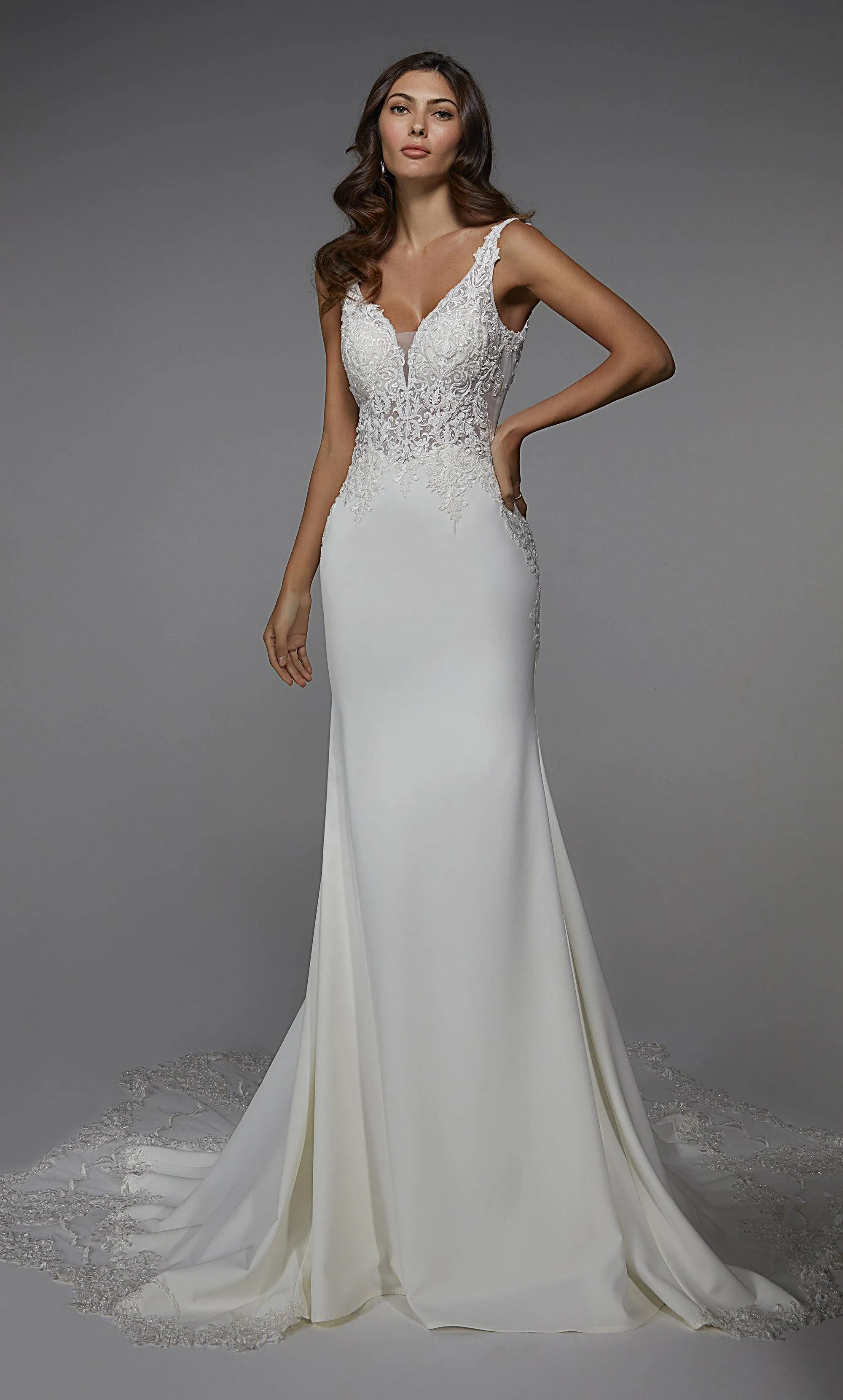 ALYCE Paris 7027 Bridal Plunging Neckline Train Mermaid Dress sold by Alyce Paris product image thumbnail 5