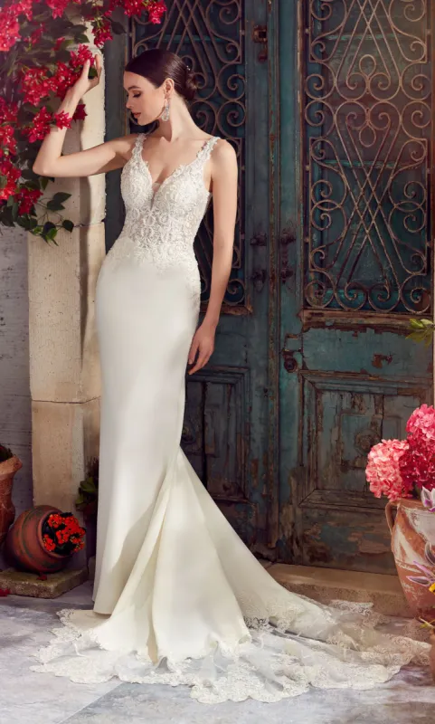 ALYCE Paris 7027 Bridal Plunging Neckline Train Mermaid Dress sold by Alyce Paris
