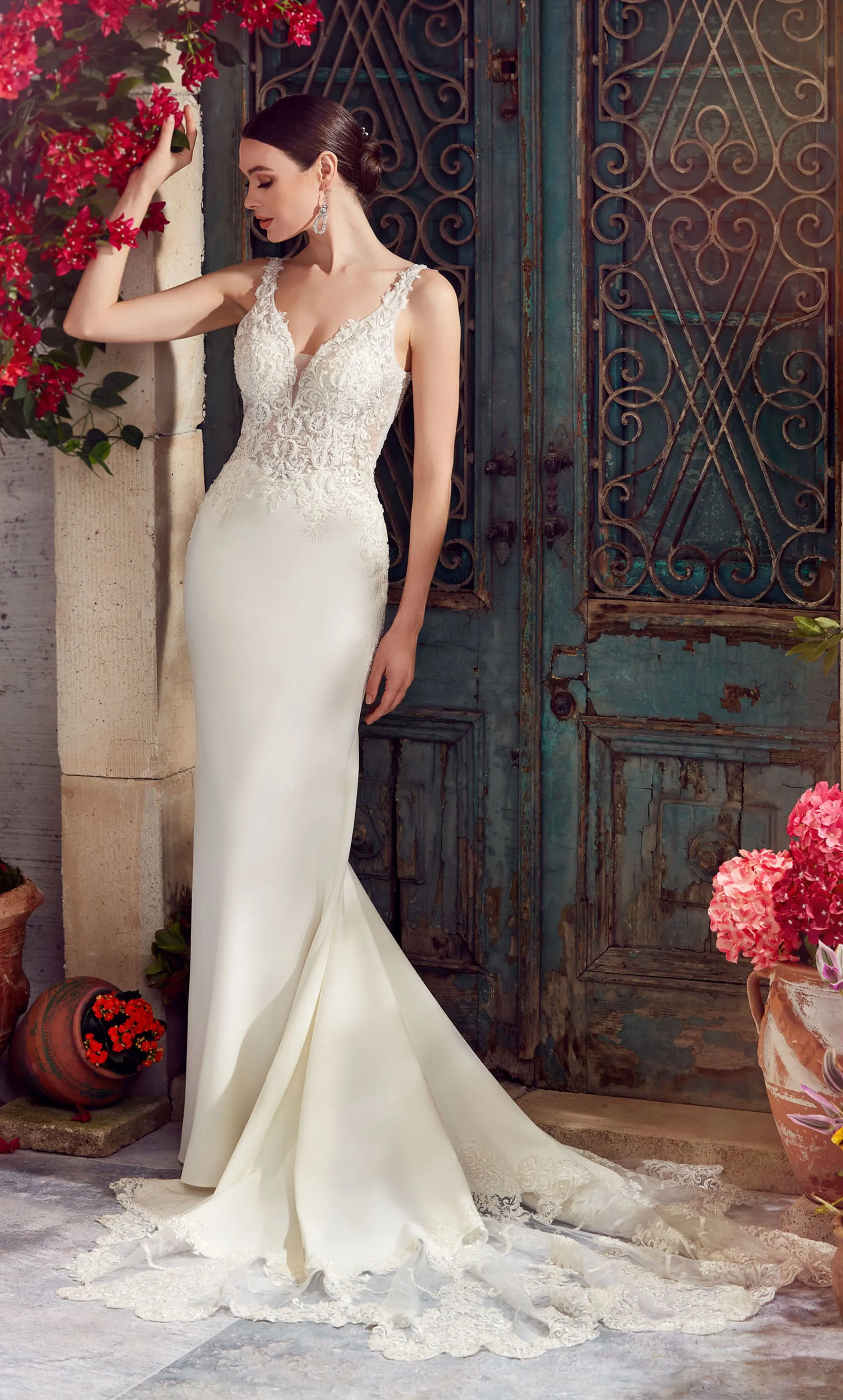 ALYCE Paris 7027 Bridal Plunging Neckline Train Mermaid Dress sold by Alyce Paris