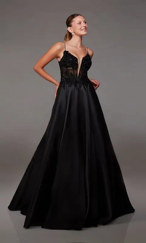 Formal Dress: 1828. Long, Plunging Neckline, Ballgown sold by Alyce Paris