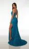 Formal Dress: 61620. Long, V-neck, Straight/Fitted, Strappy Back sold by Alyce Paris