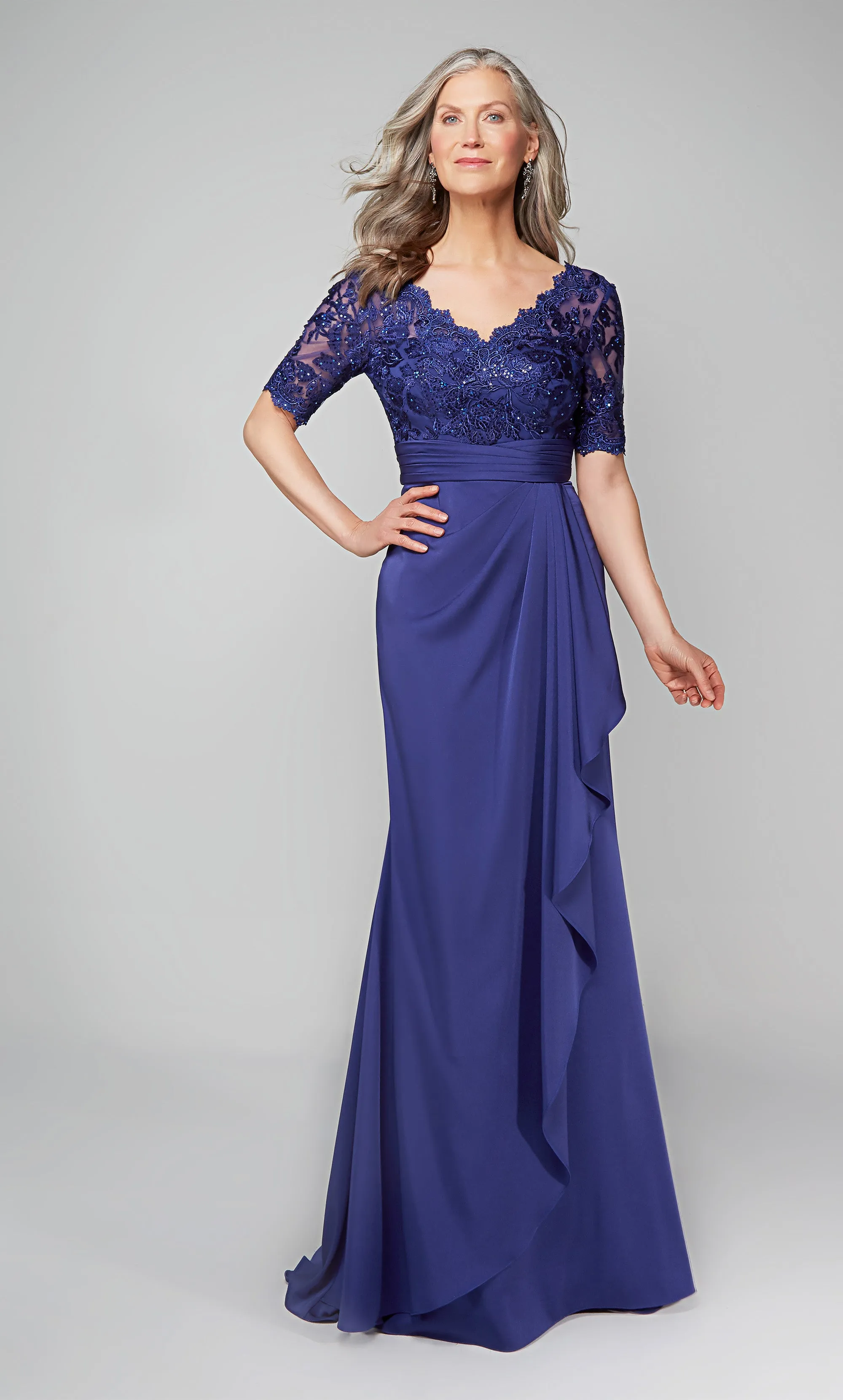 ALYCE Paris 27595 Special Occasion V-neckline Ruched/draped Straight Dress sold by Alyce Paris