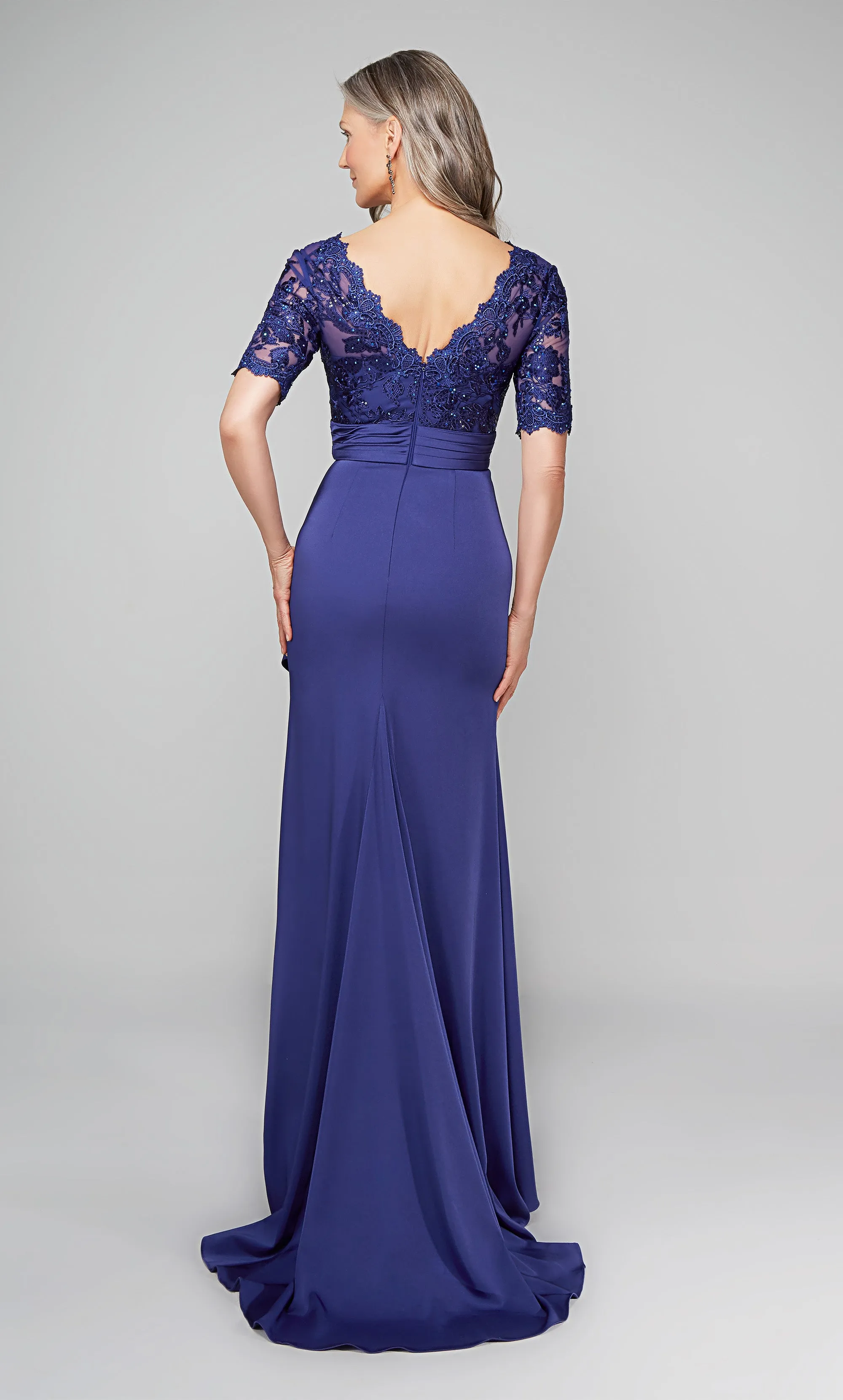 ALYCE Paris 27595 Special Occasion V-neckline Ruched/draped Straight Dress sold by Alyce Paris product image thumbnail 2